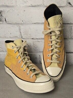 Converse Chuck 70 Hi Patchwork Mustard Egret Sneakers Men 9.5